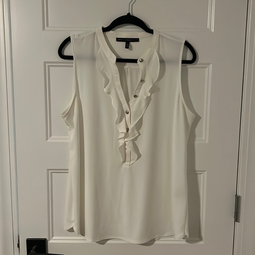 White House Black Market Sleeveless Ruffle Top